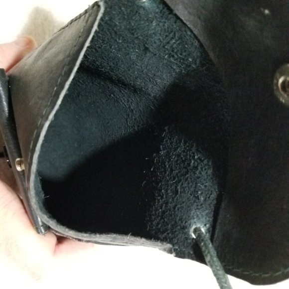 Small dark green leather crossbody bag - Picture 4 of 7